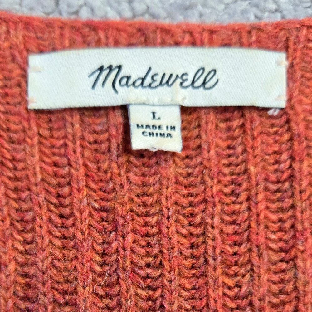 Cozy V-Neck Ribbed Sweater - Rust - Picture 7 of 8